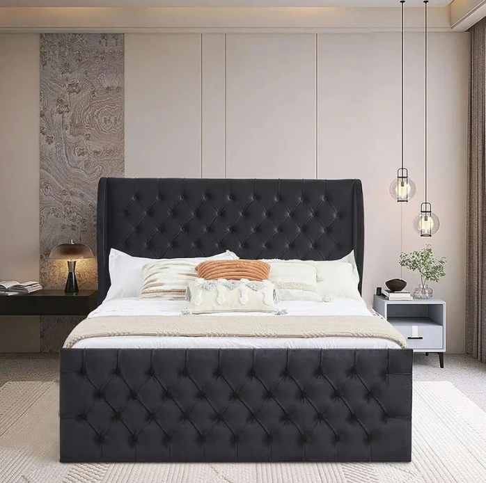 Oxford wing Bed Frame Gas Lift Storage Multi colour option