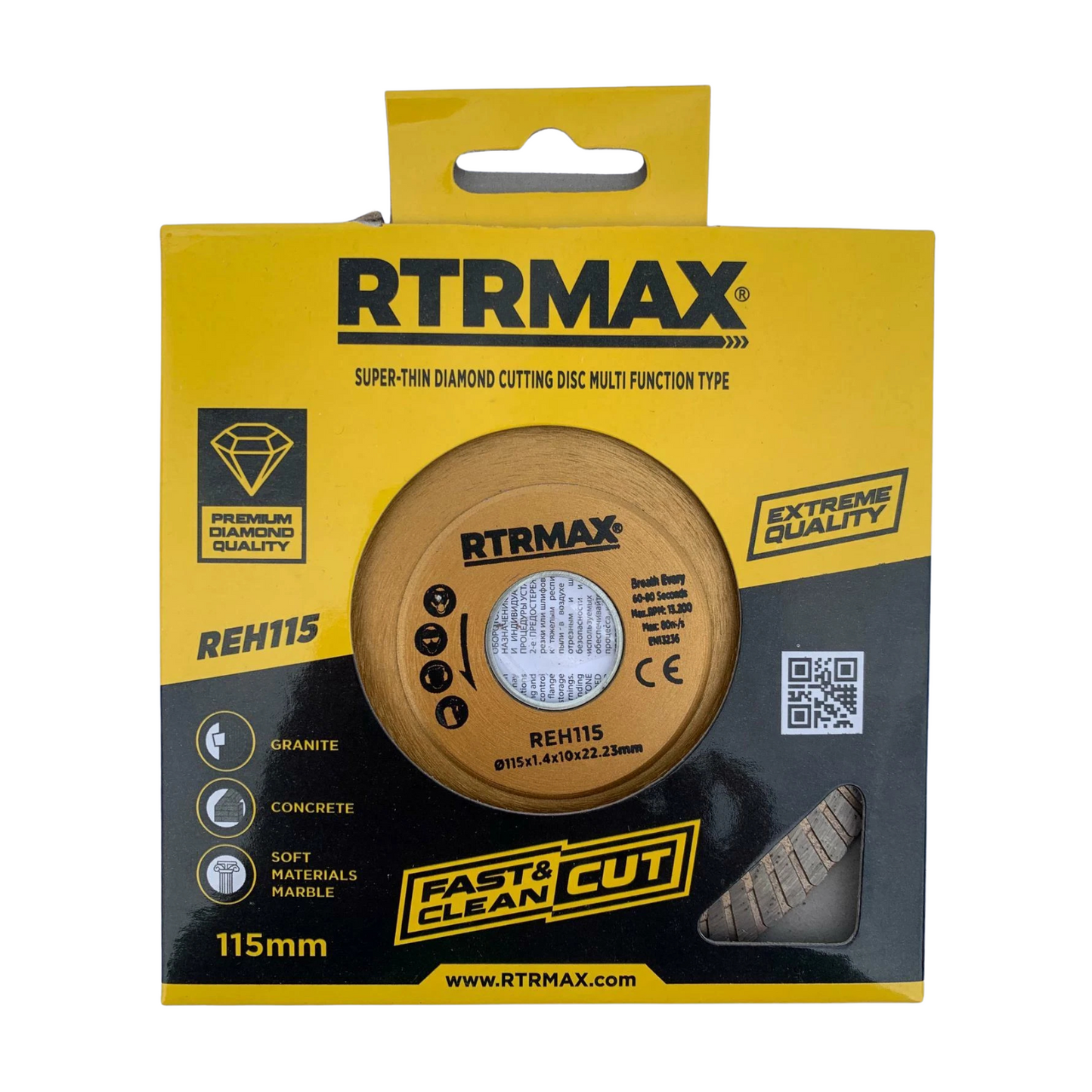 115mm 4.5"Angle Grinder Turbo Disc Porcelain TileThin Diamond Dry Cutting Disc