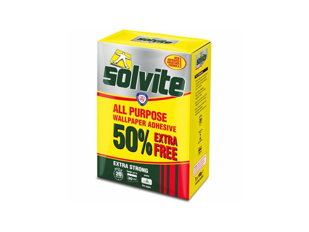 Solvite All Purpose Wallpaper Paste – Extra Strong Adhesive, Easy Mix 30rolls