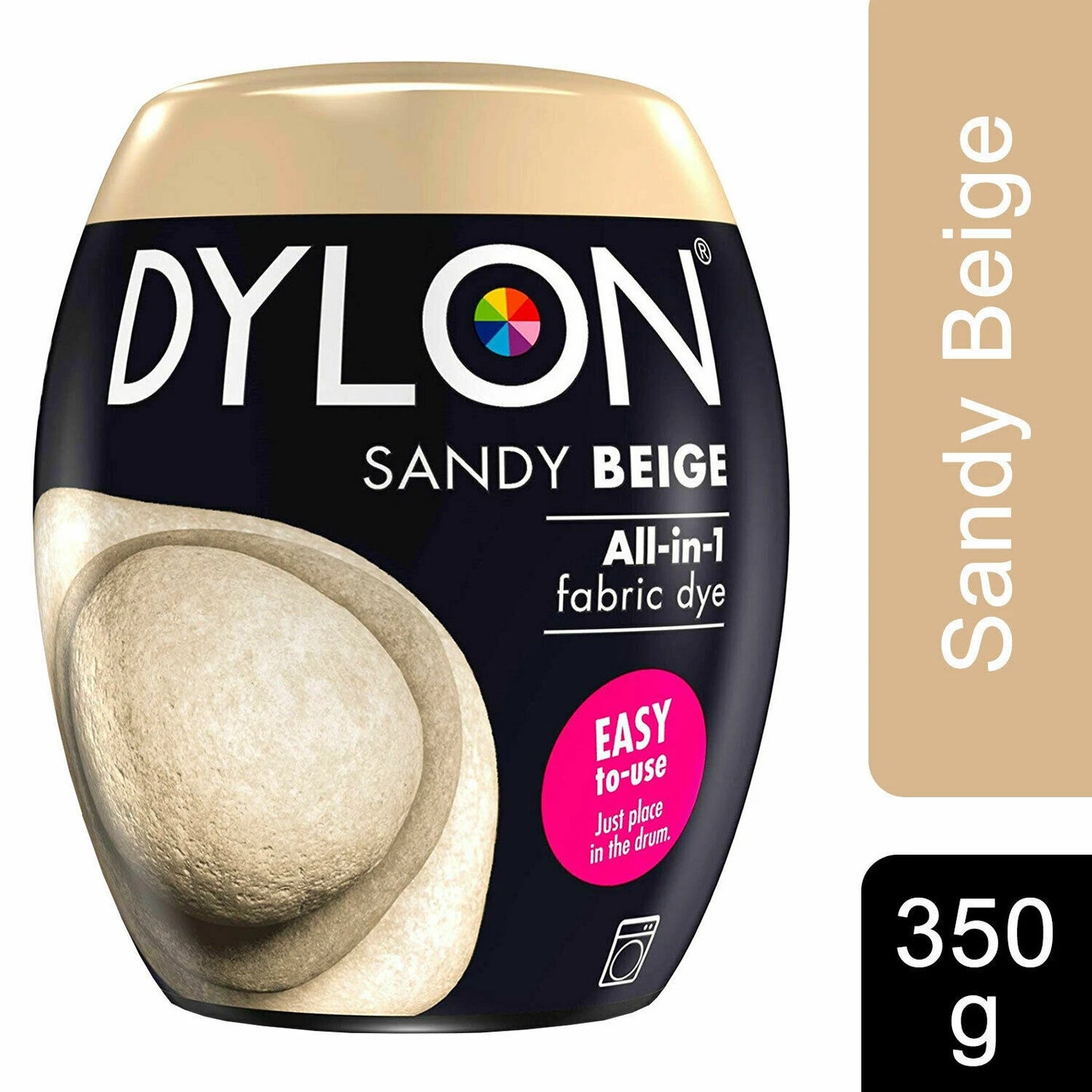 DYLON Washing Machine Fabric Dye Pod, Sandy Beige - 3 x 350g Packs