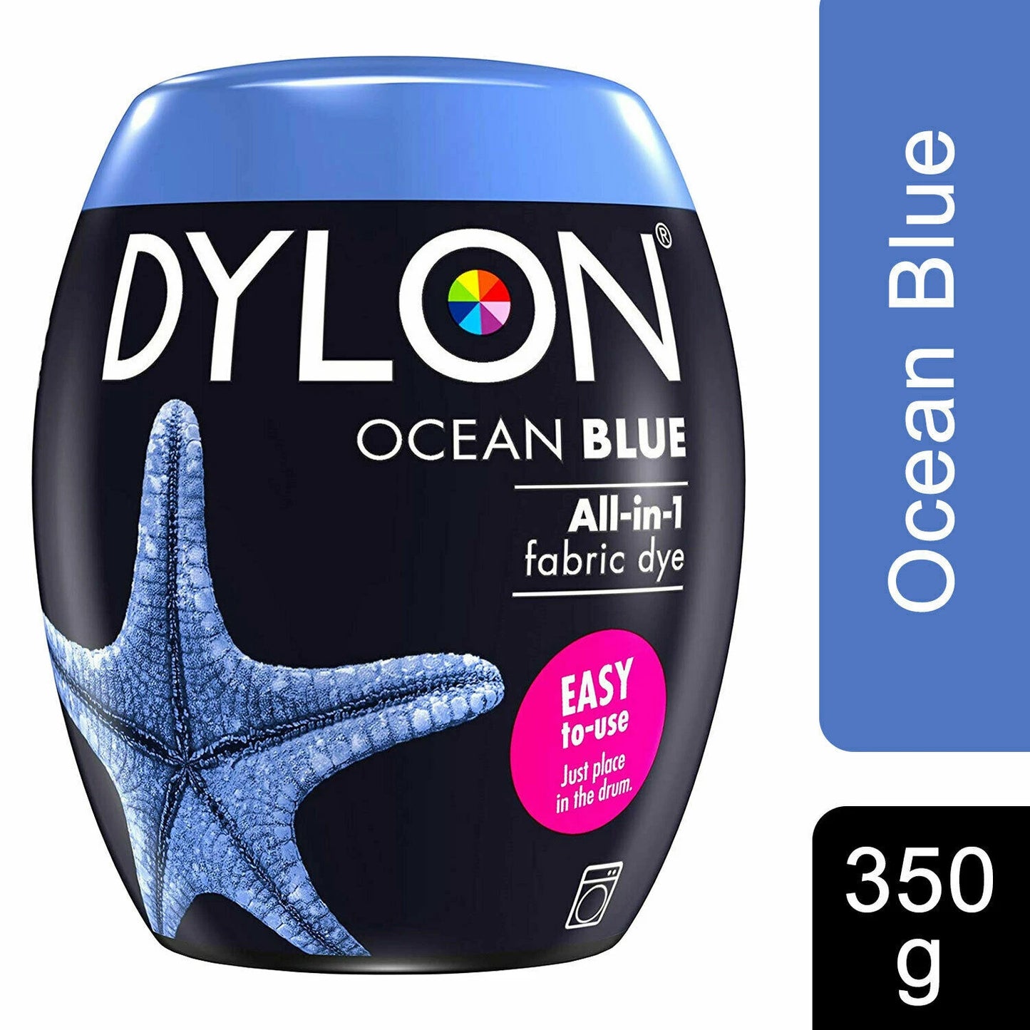 DYLON Washing Machine Fabric Dye Pod, Ocean Blue, Packs of 3 350g