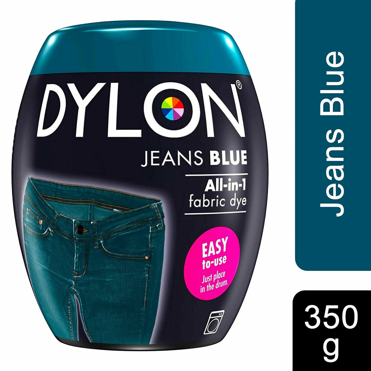 DYLON Washing Machine Fabric Dye Pod, Jeans Blue – 3 x 350g Packs
