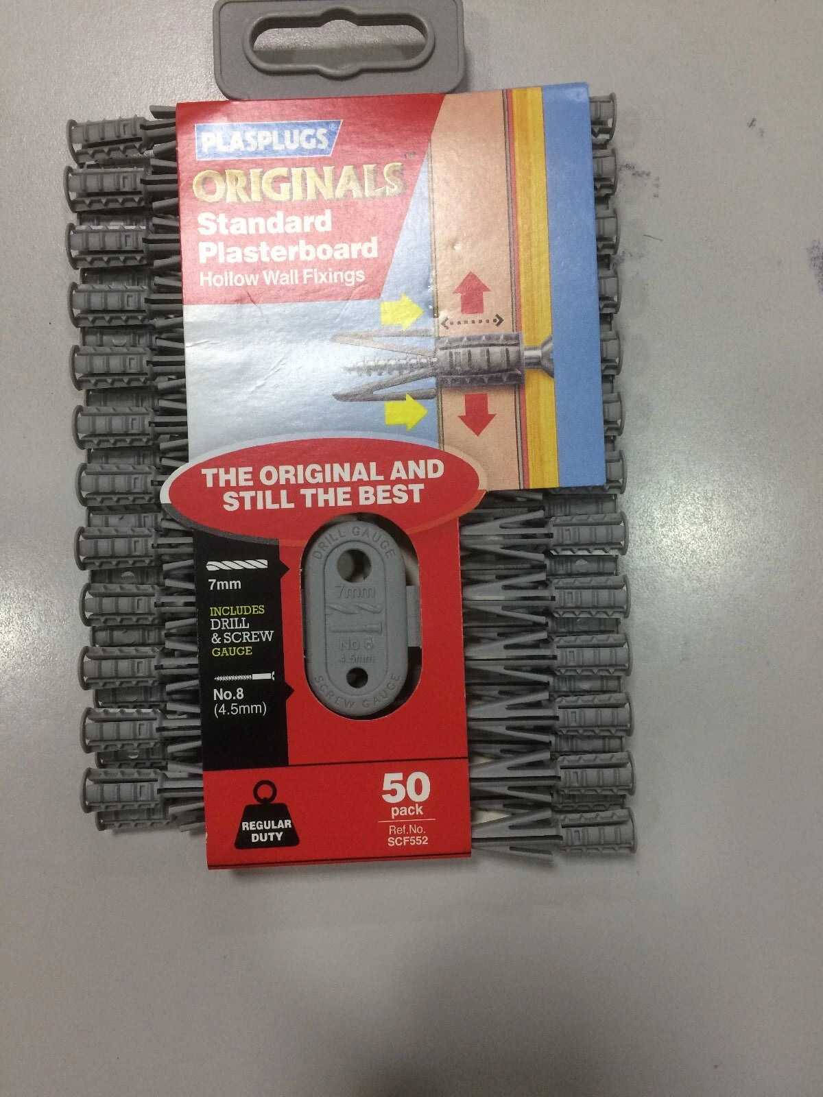 Plasplug Oringinals Standard Plasterboard plugs 7mm Plasterboard Wall Plugs 50