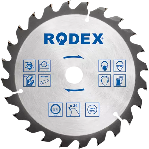 Rodex TCT Circular Saw Blade 180MM x 24T - Wood Cutting Disc
