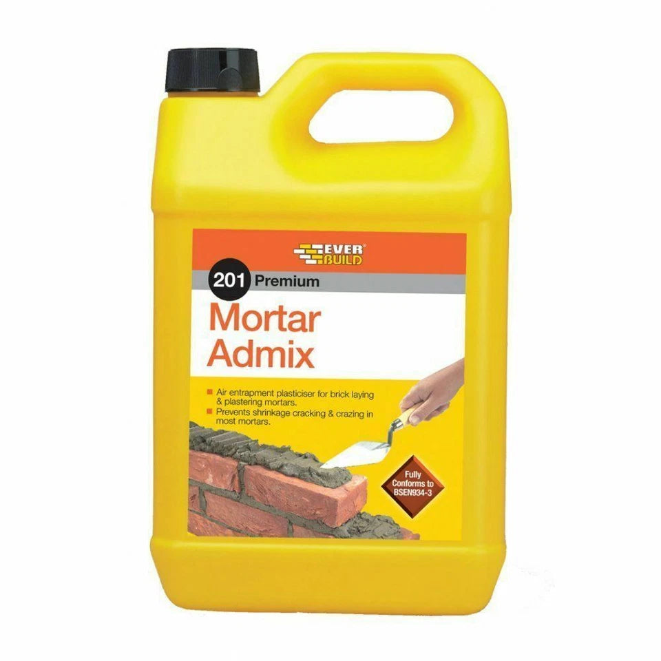 2X 5Litre Everbuild 201 Mortar Admix Brick/Block Work Stops Cracks Plasticiser