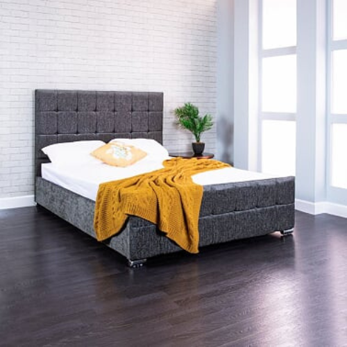 Cube Fabric Upholstered Bed Frame