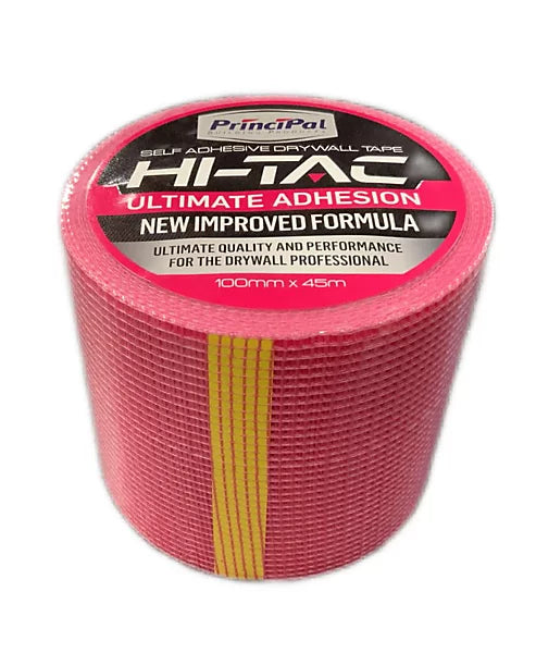 1 x Hi-Tac Self Adhesive Drywall Scrim Tape 100mm x 45M Drywall Plasterers Mesh Tape