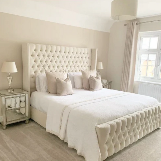 Wingback bed frame