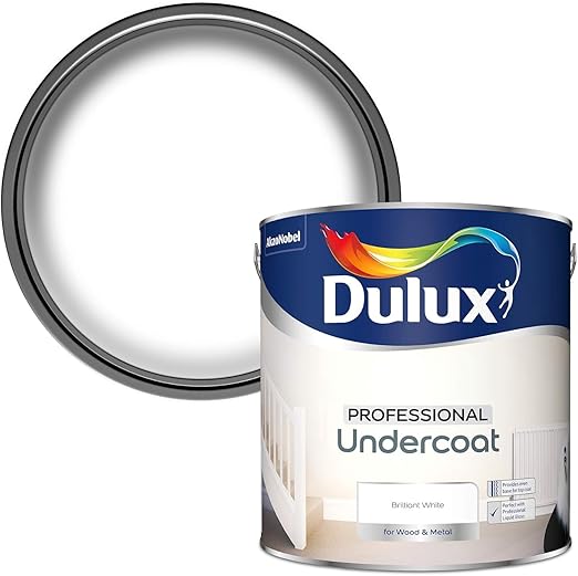 Dulux Professional Undercoat Paint 2.5L Brilliant White One Coat Formula Exterior Interior Wood Metal Surfaces Quick Drying Low Odour