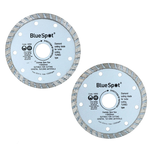 2X Angle Grinder Discs Thin 115mm 4.5'' Turbo Diamond Tile Dry Cutting Disc