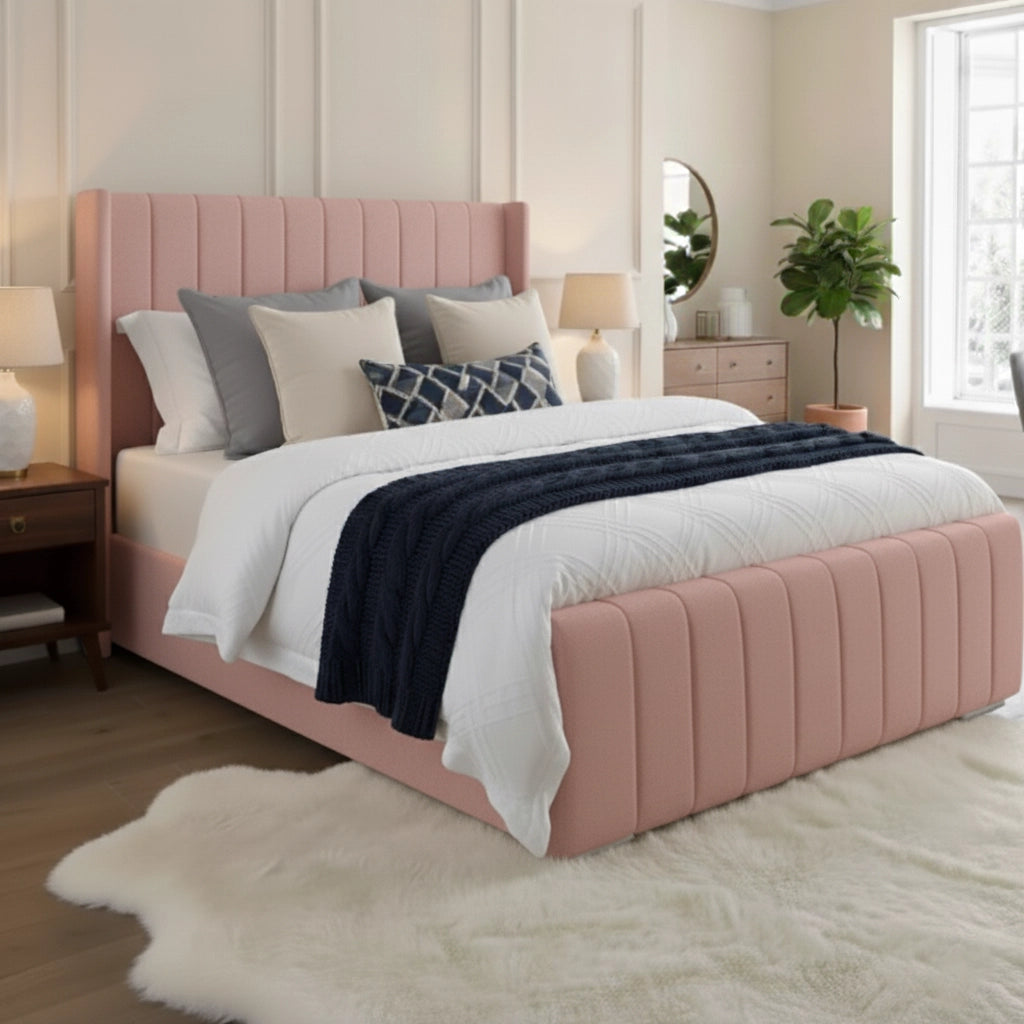 elisa ottoman pink storage bed