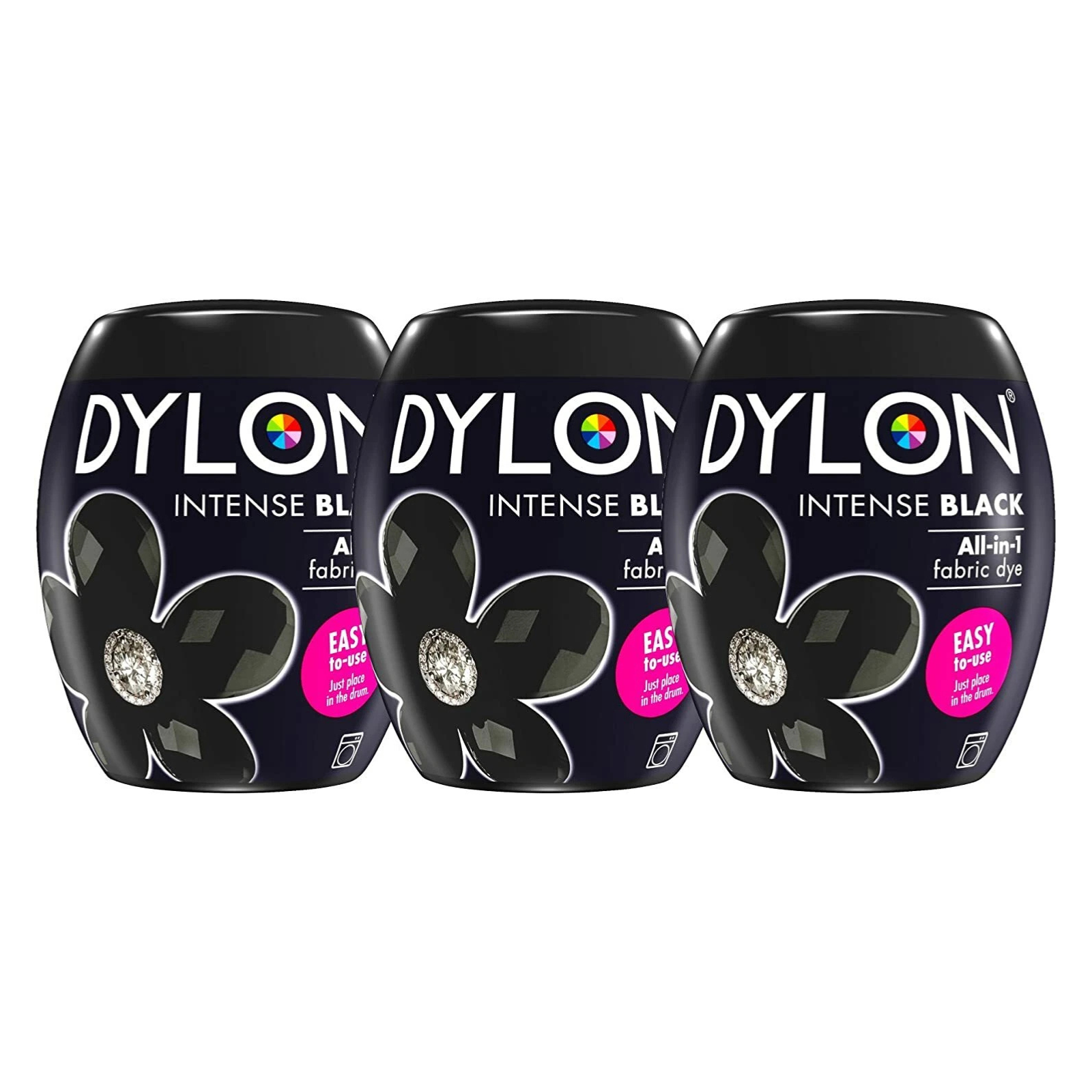 New Dylon 350g Intense Black Machine Dye Pod 3 Pack
