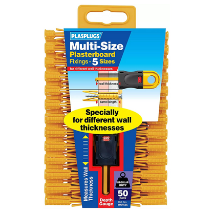Plasplugs Multi-Size Plasterboard Fixings (50)