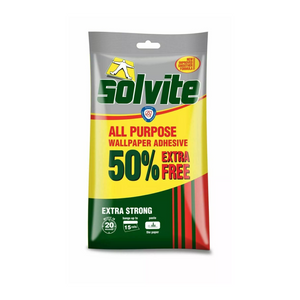 Solvite All Purpose Wallpaper Paste - Extra Strong Adhesive, 15 Rolls