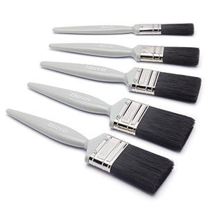 Harris Essentials Woodwork Gloss Paint Brush Set, Pack of 5, 0.5in, 1in, 1.5in, 2in