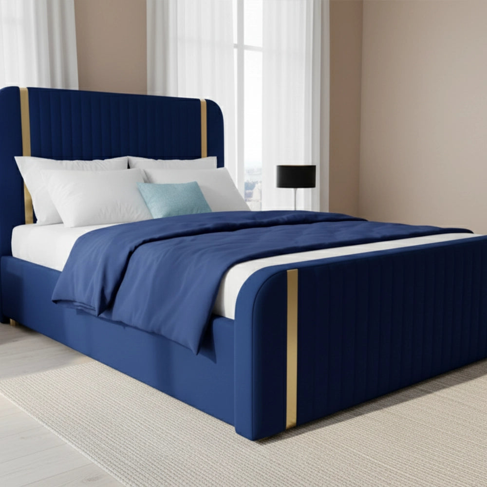 blue velvet bed