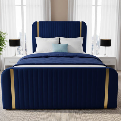 blue velvet bed