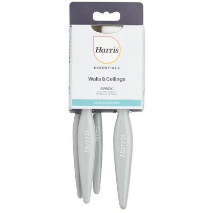 Harris Essentials Walls & Ceilings Paint Brush Set | Pack of 5 | 0.5", 1", 1.5", 2