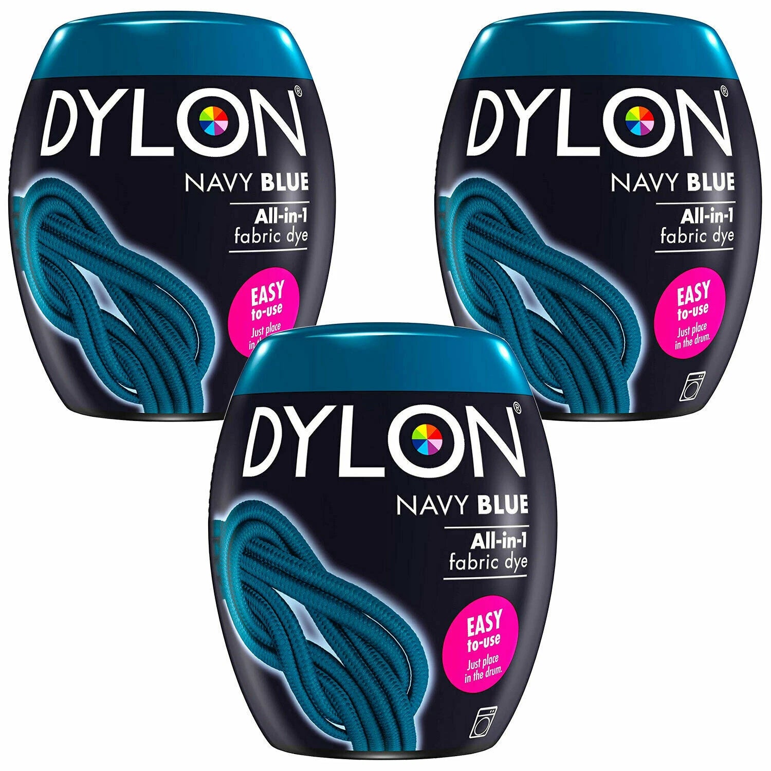 New Dylon 350g Navy Blue Machine Dye Pod 3 Pack