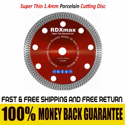 115mm 4.5" Angle Grinder Disc Thin Diamond Dry Cutting Disc Porcelain Tile Turbo