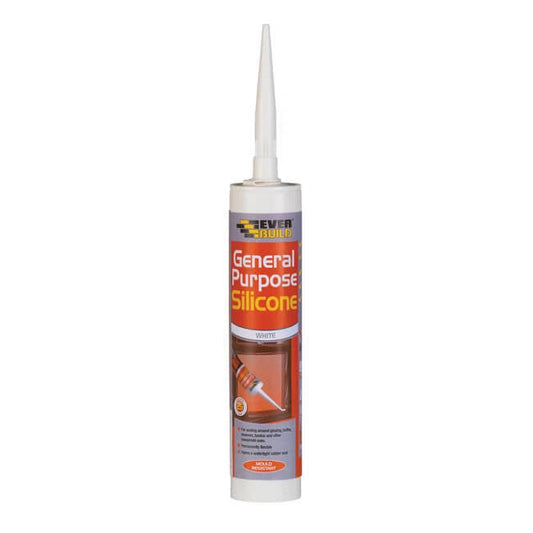 Everbuild White Silicone SEALANT 25x 310ml C3 Window Sink Bath Shower + Kitchen