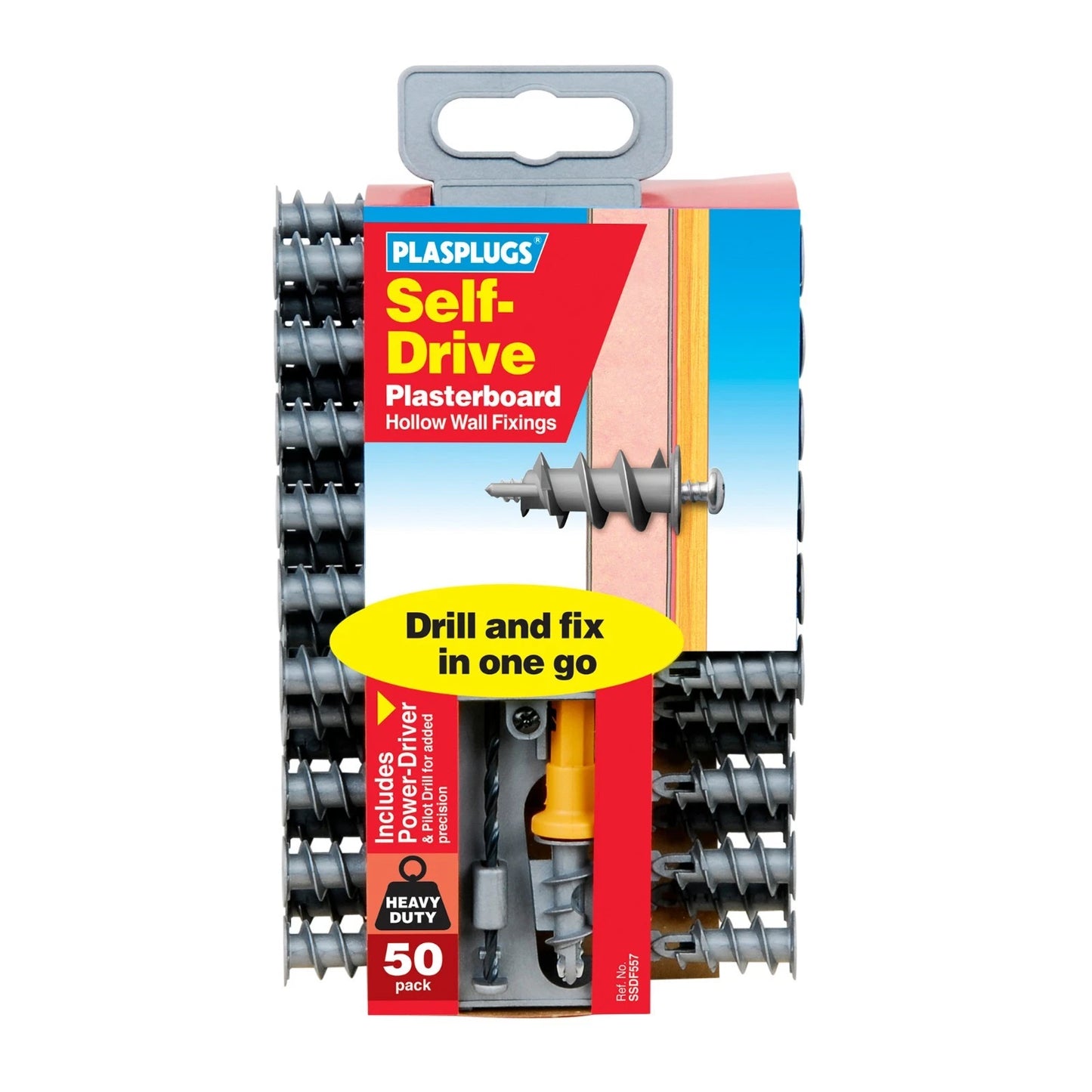 Heavy Duty Self Drive Plasterboard Hollow Wall Fixing Includ Power Driver & Drill