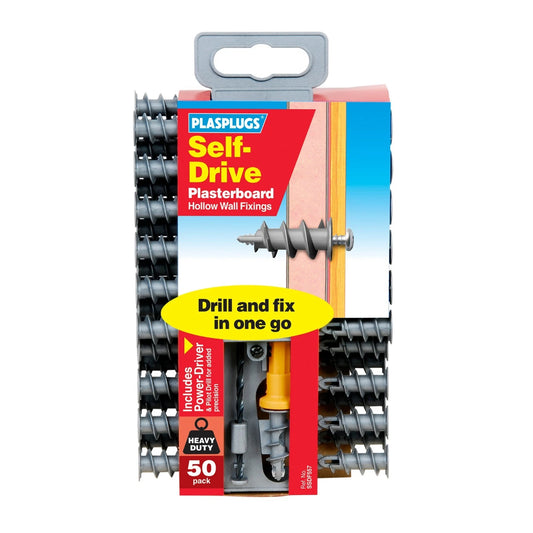 Heavy Duty Self Drive Plasterboard Hollow Wall Fixing Includ Power Driver & Drill