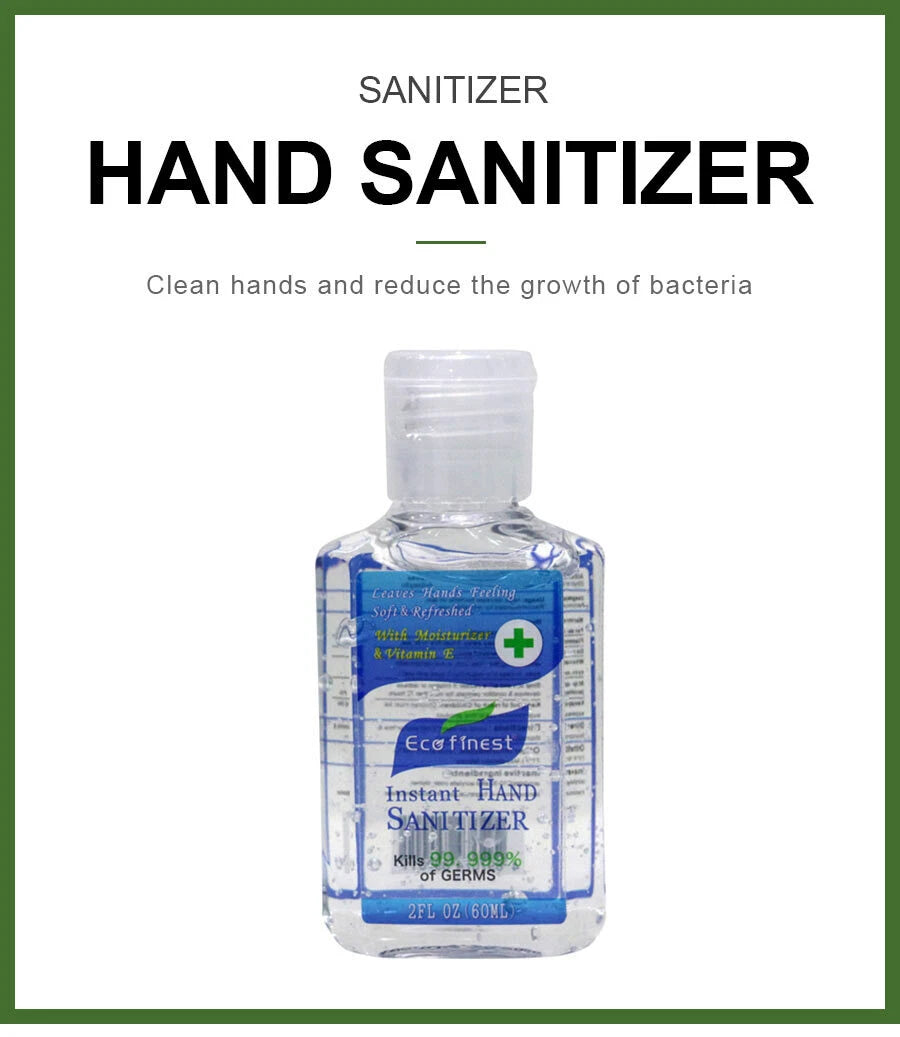10x 60ml Eco Finest 75% Alcohol Hand Sanitiser Gel – Kills 99.9% Bacteria