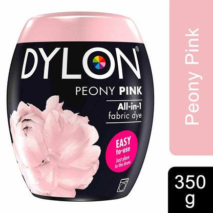DYLON Washing Machine Fabric Dye Pod, Peony Pink, 3 Packs of 350g