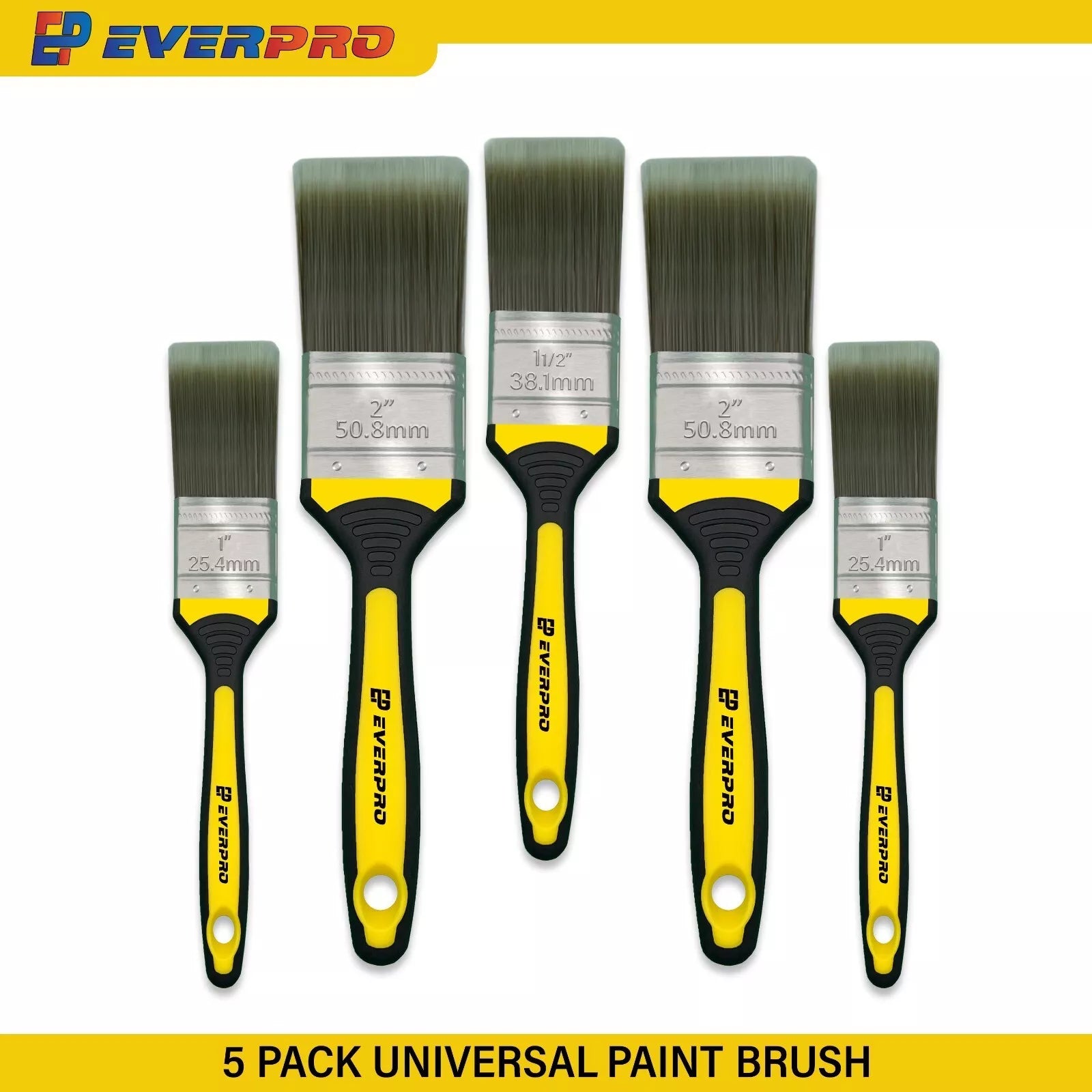 EverPro, Harris Paint Brushes Set of 5 Emulsion Wall & Ceiling Professional