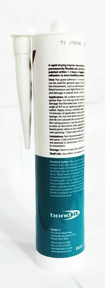 Decorators Caulk White 1 Hour Fast Acrylic Sealant Flexible Gap Crack Filler