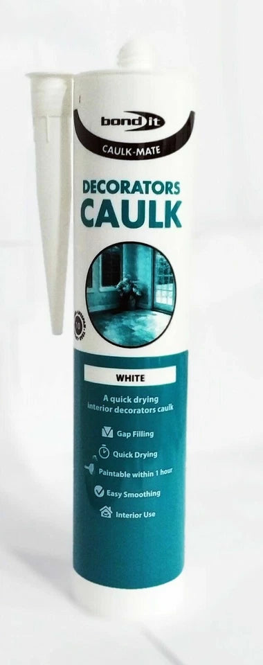 Decorators Caulk White 1 Hour Fast Acrylic Sealant Flexible Gap Crack Filler