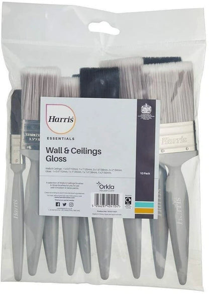 Harris Woodwork&Gloss Essentials Walls&Ceilings WoodGloss Paint Brushes Emulsion