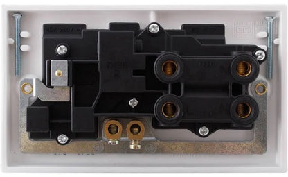 Cooker control Socket, with LED Power Indicators white moulded - Square Edge